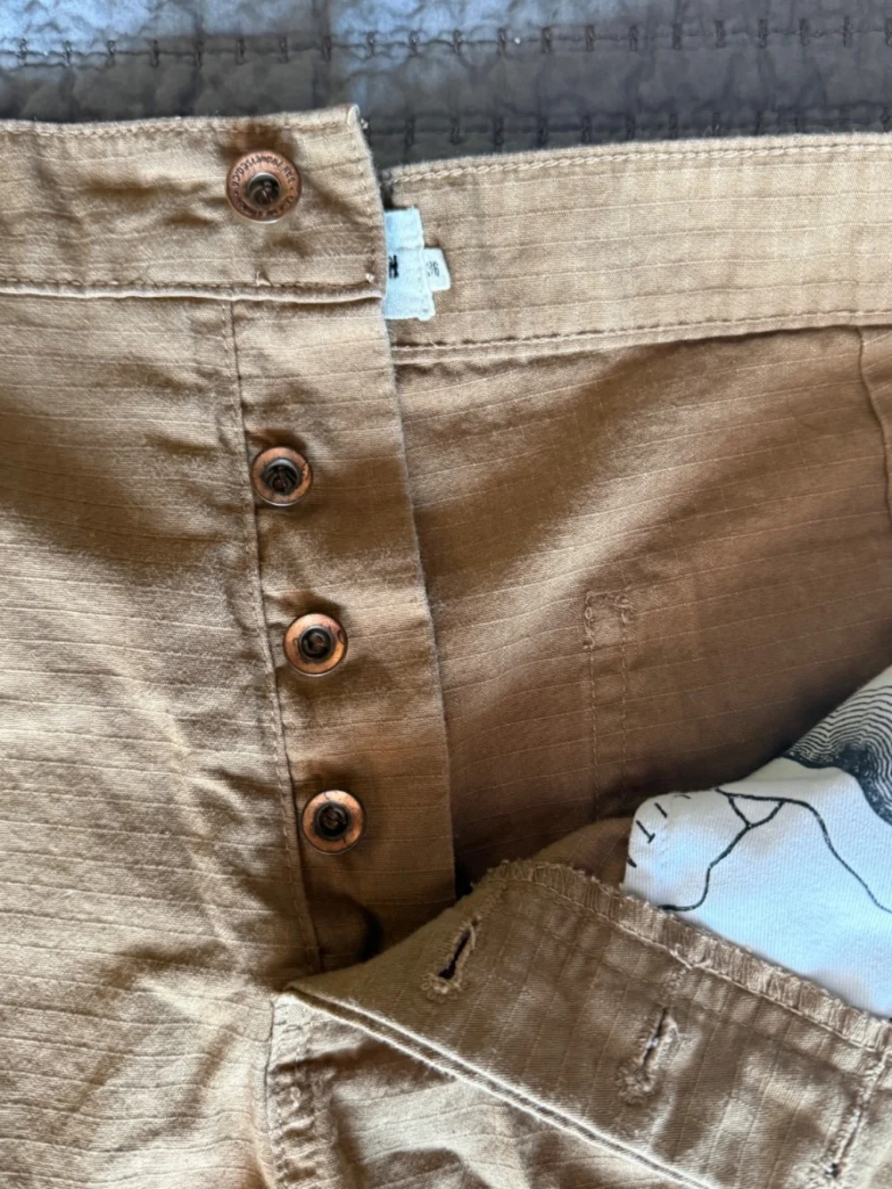 Taylor Stitch Camp Short in Khaki Ripstop.